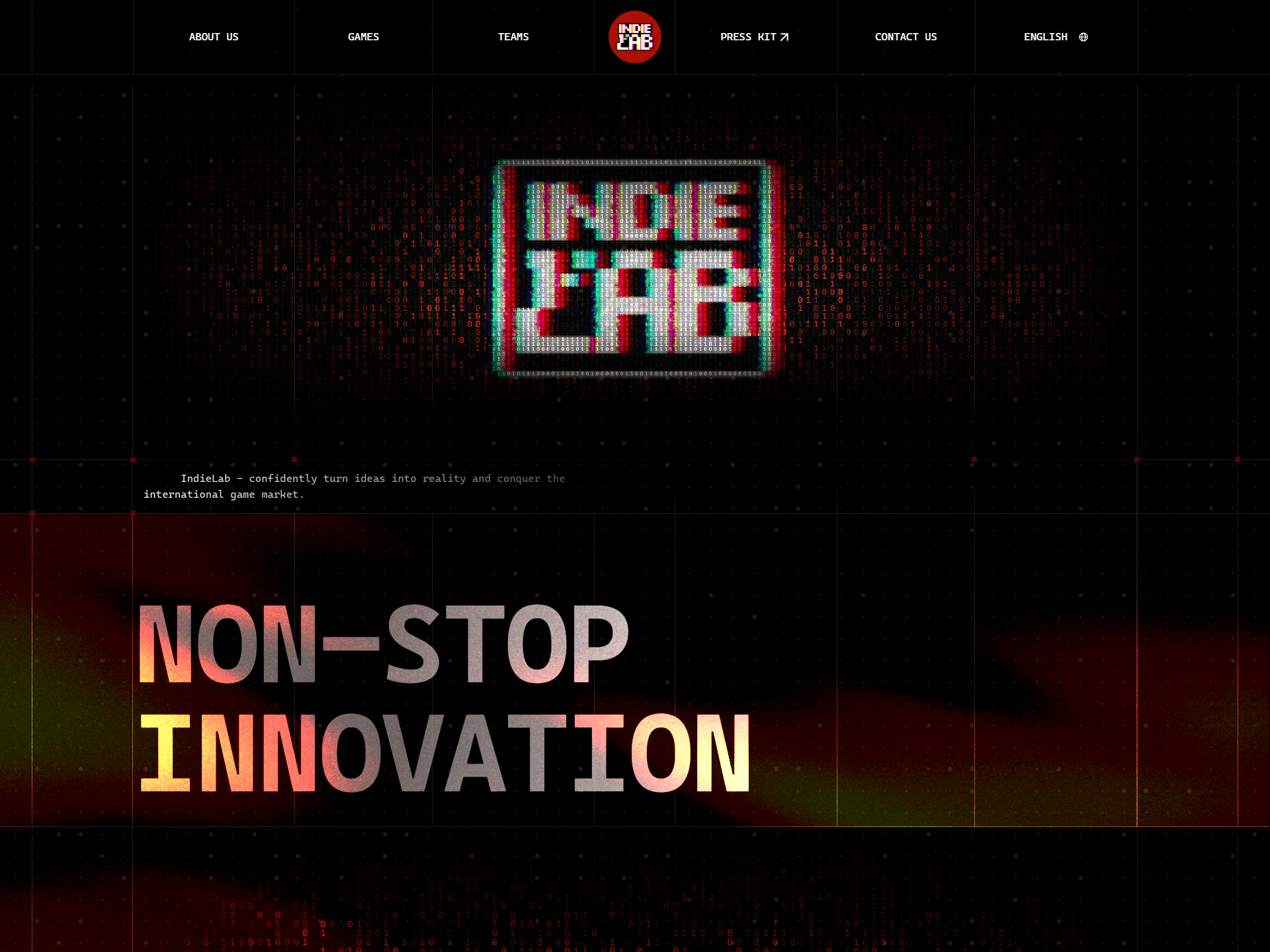 IndieLab website preview - top of page