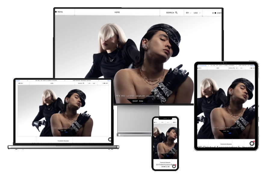 Posthuman Lab website across desktop, laptop, tablet, and mobile