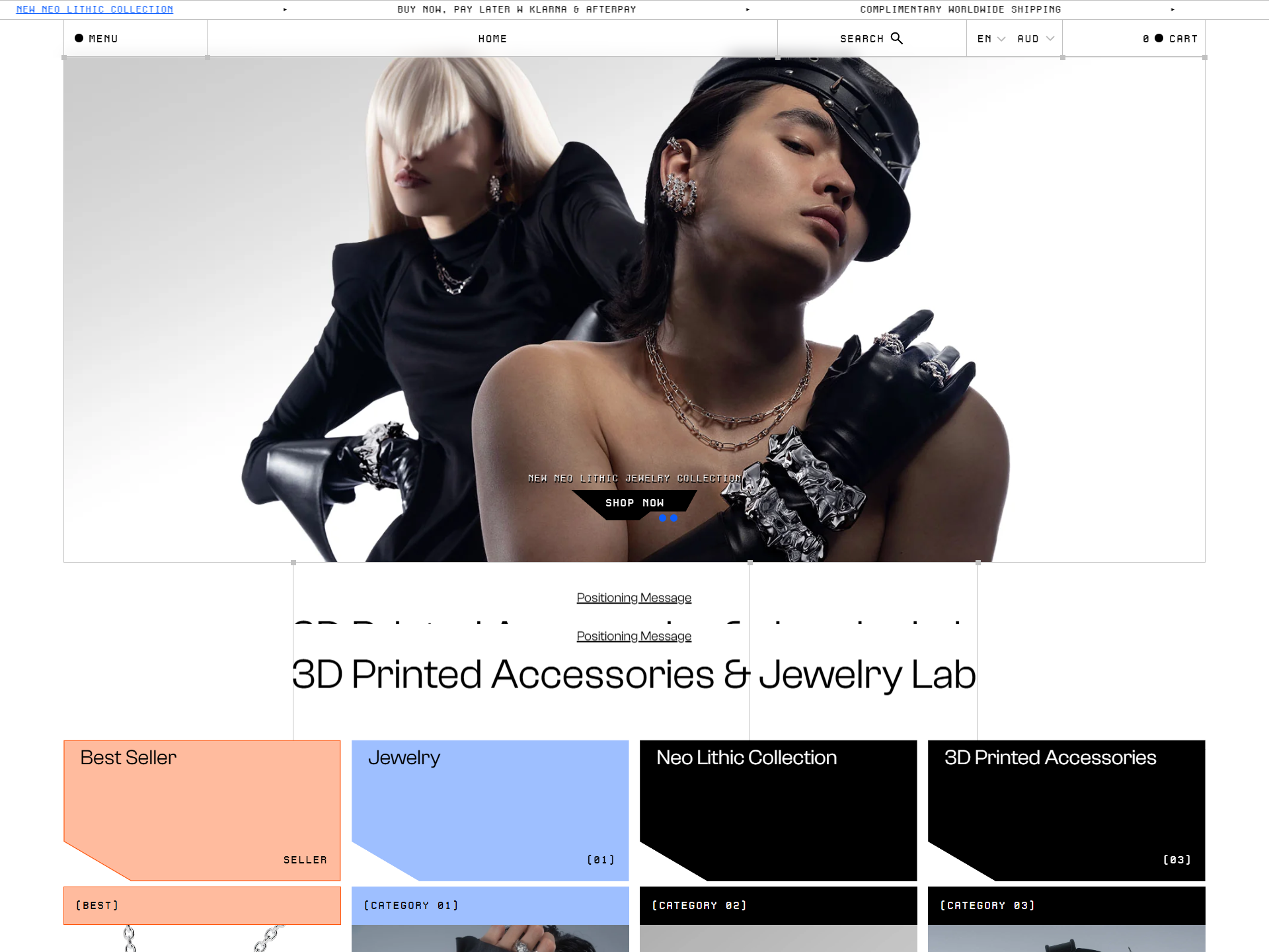 Posthuman Lab website preview - top of page
